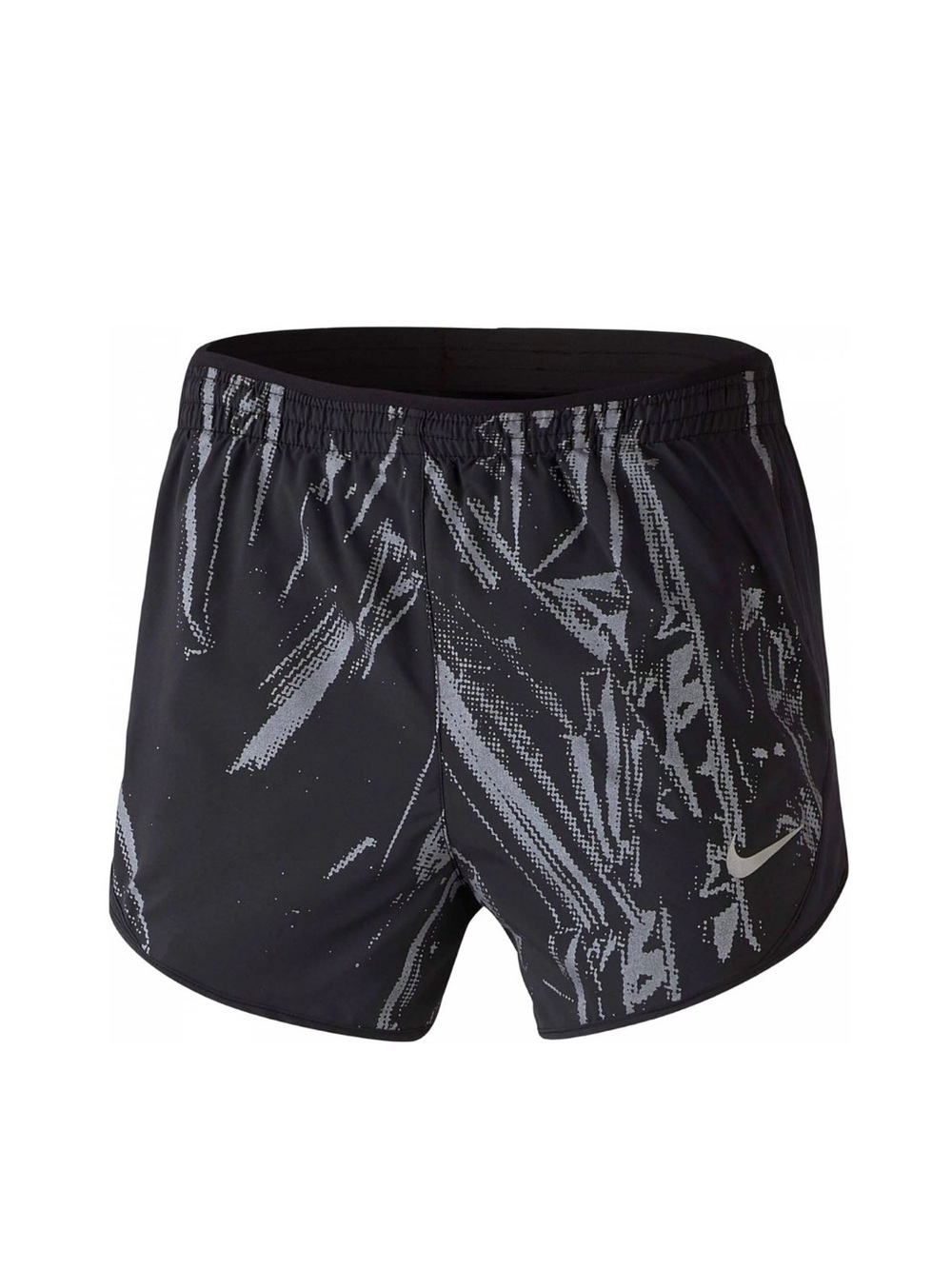 Nike Dri-FIT Tempo LX Running Shorts Black Gray Abstract Print Medium